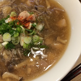 あったかトロトロ☆鶏ときのこのトロトロみぞれ蕎麦